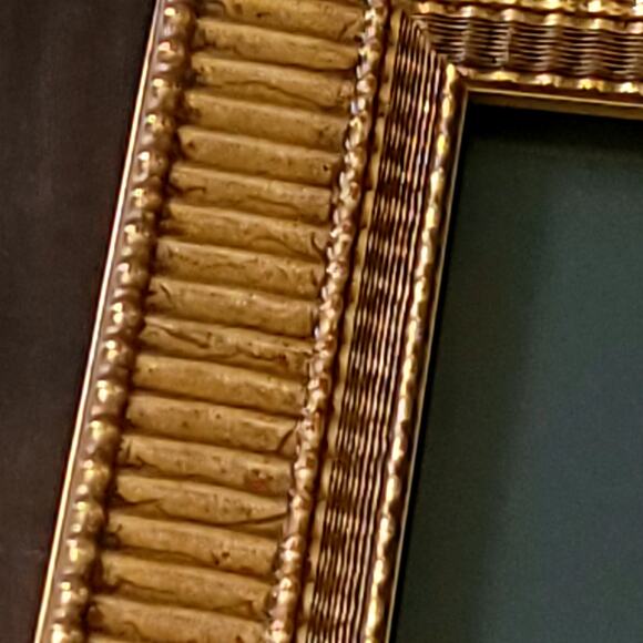 Vintage Sir Roger de Trumpington Brass Rubbing Art in Ornate Gold Frame 31x19 - Picture 6 of 16